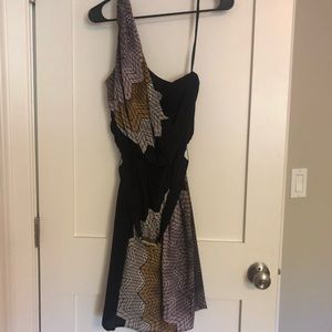 BCBG MaxAzria Black One Shoulder Dress - Size M
